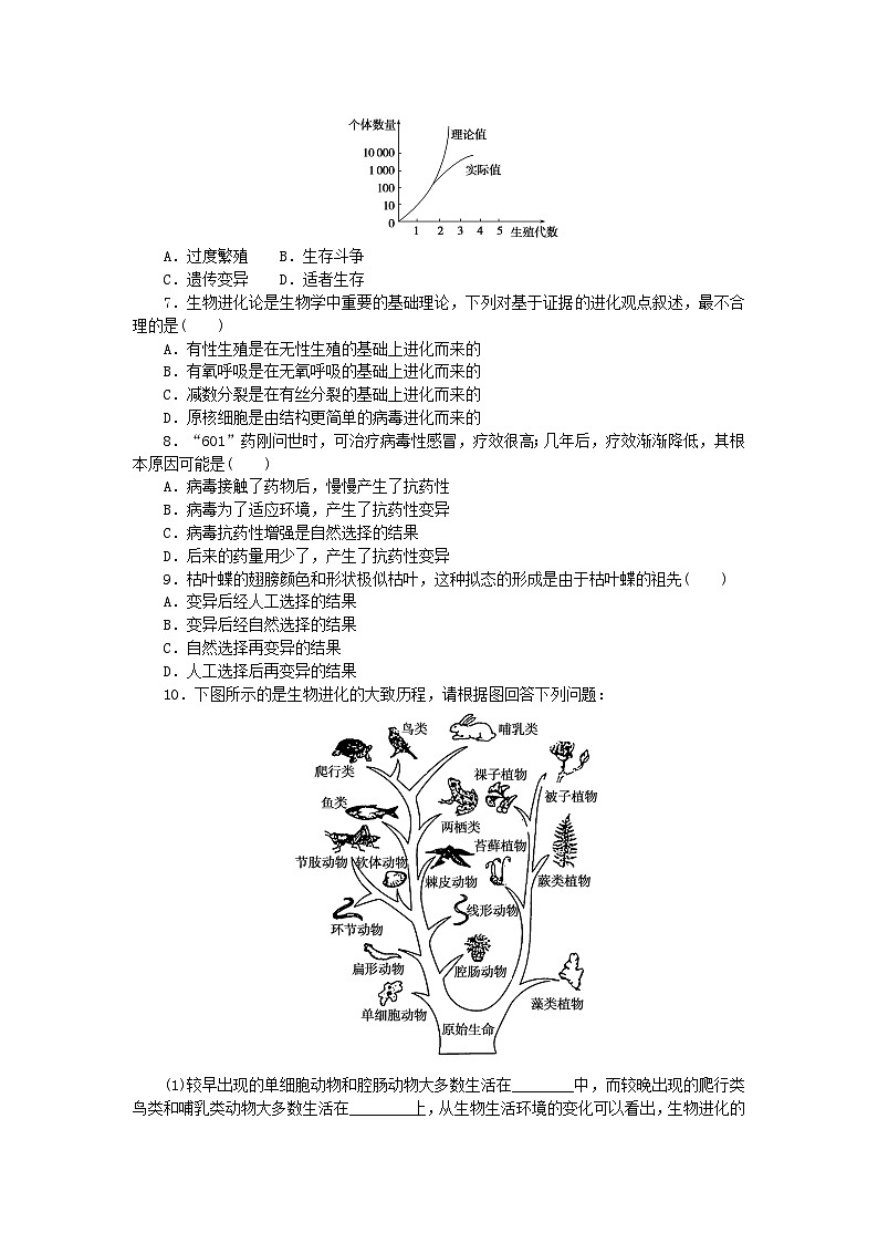 新教材2023版高中生物课后分层检测案18生物有共同祖先的证据自然选择与适应的形成新人教版必修2第2页