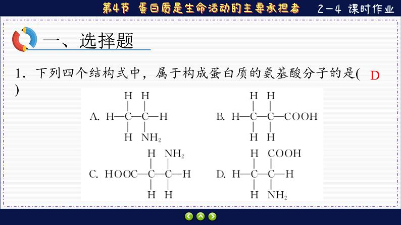 2—4 蛋白质是生命活动的主要承担者（练习课件PPT）02