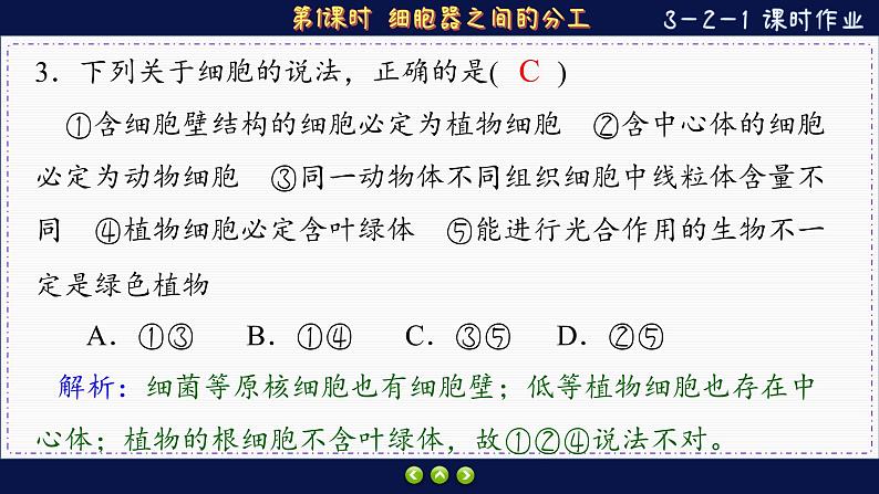 3—2—1 细胞器之间的分工合作 （练习课件PPT）05