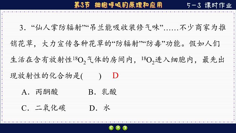 5—3 细胞呼吸的原理和应用 （练习课件PPT）第6页