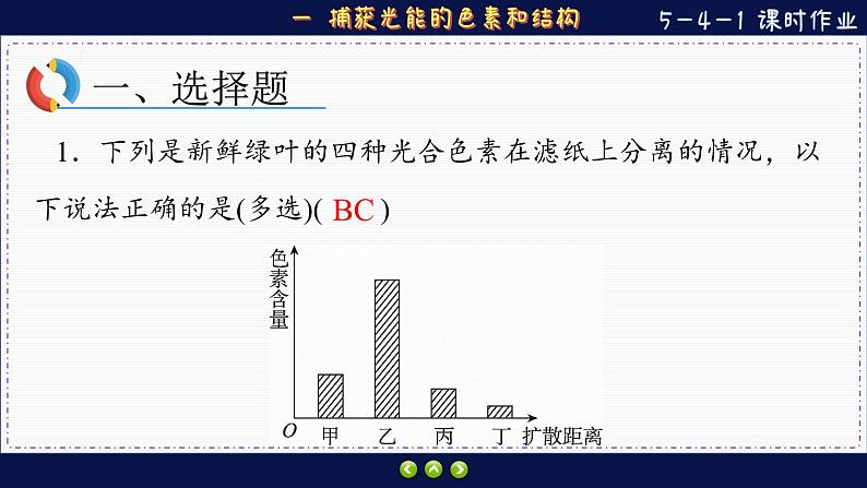 5—4—1 捕获光能的色素和结构 （练习课件PPT）02