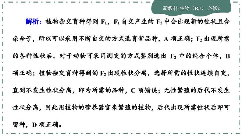 人教版生物必修2 第一、二章综合测评（课件PPT）第6页