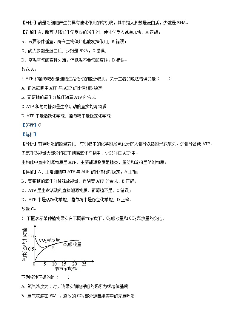 北京市朝阳区2021-2022学年高一生物下学期期末试题（Word版附解析）第3页
