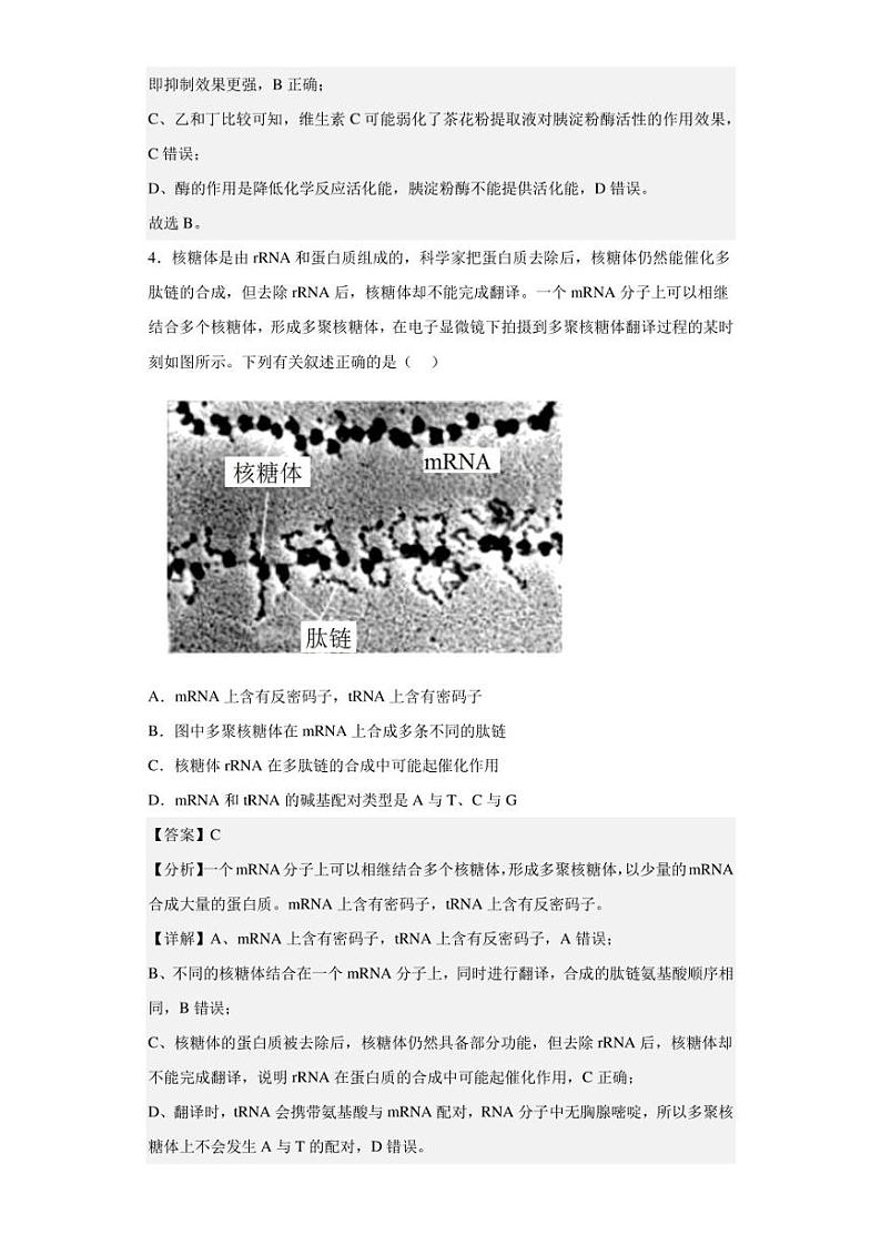 2023届山西省忻州市高三百日冲刺理综生物试题（解析版）03