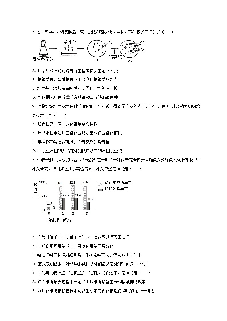 2023烟台招远一中高二下学期期中考试生物试题含解析02