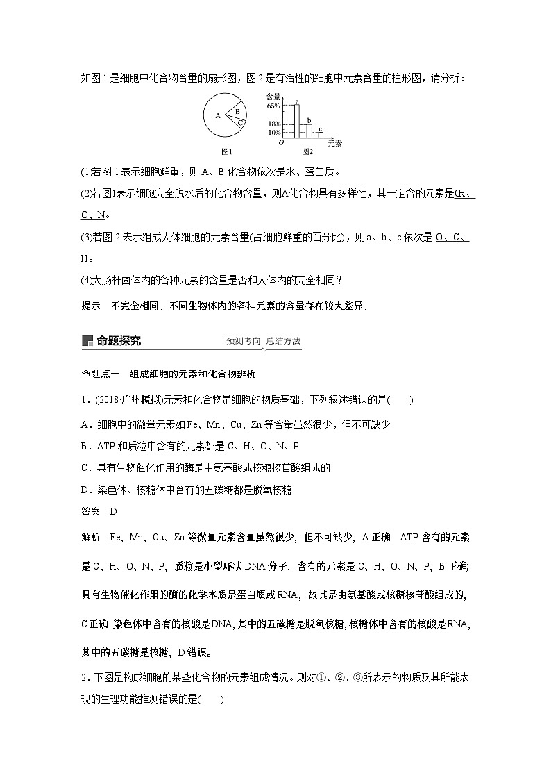 高考生物复习小专题 02-细胞中的无机物、糖类和脂质03