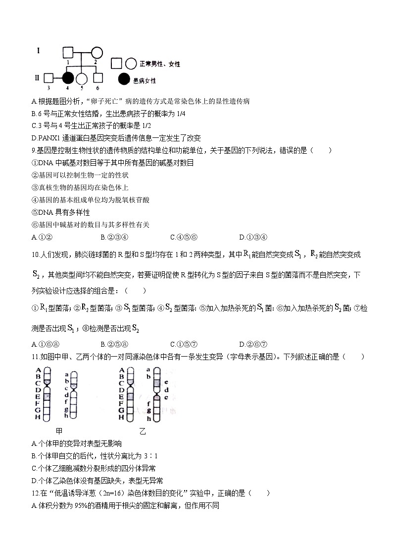 2023重点高中沈阳郊联体高一下学期6月月考生物试题含答案03