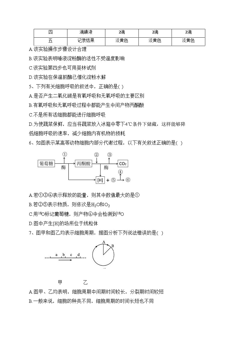 西藏自治区拉萨市六校2021-2022学年高一下学期期末联考生物试卷（含答案）02