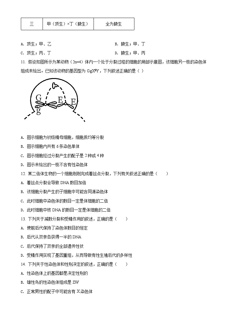 陕西省咸阳市2021-2022学年高一下学期期末质量检测生物试题无答案第3页