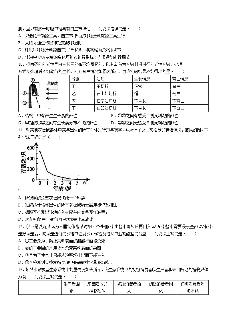 2023年新高考山东卷生物高考真题文档版（无答案）03