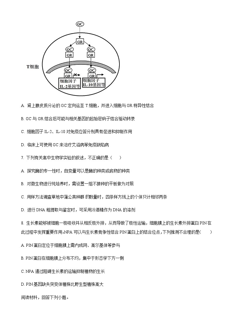 2023届天津市红桥区高三下学期二模生物试题含解析第3页