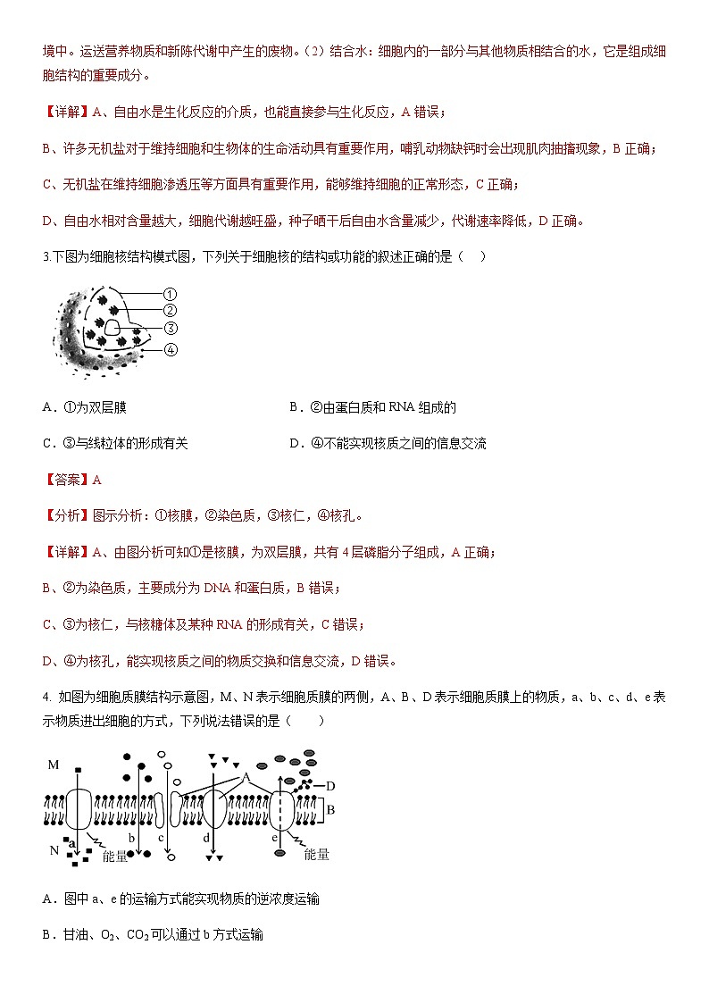 2023年山东省夏季普通高中学业水平合格考试生物仿真模拟试卷01含解析第2页