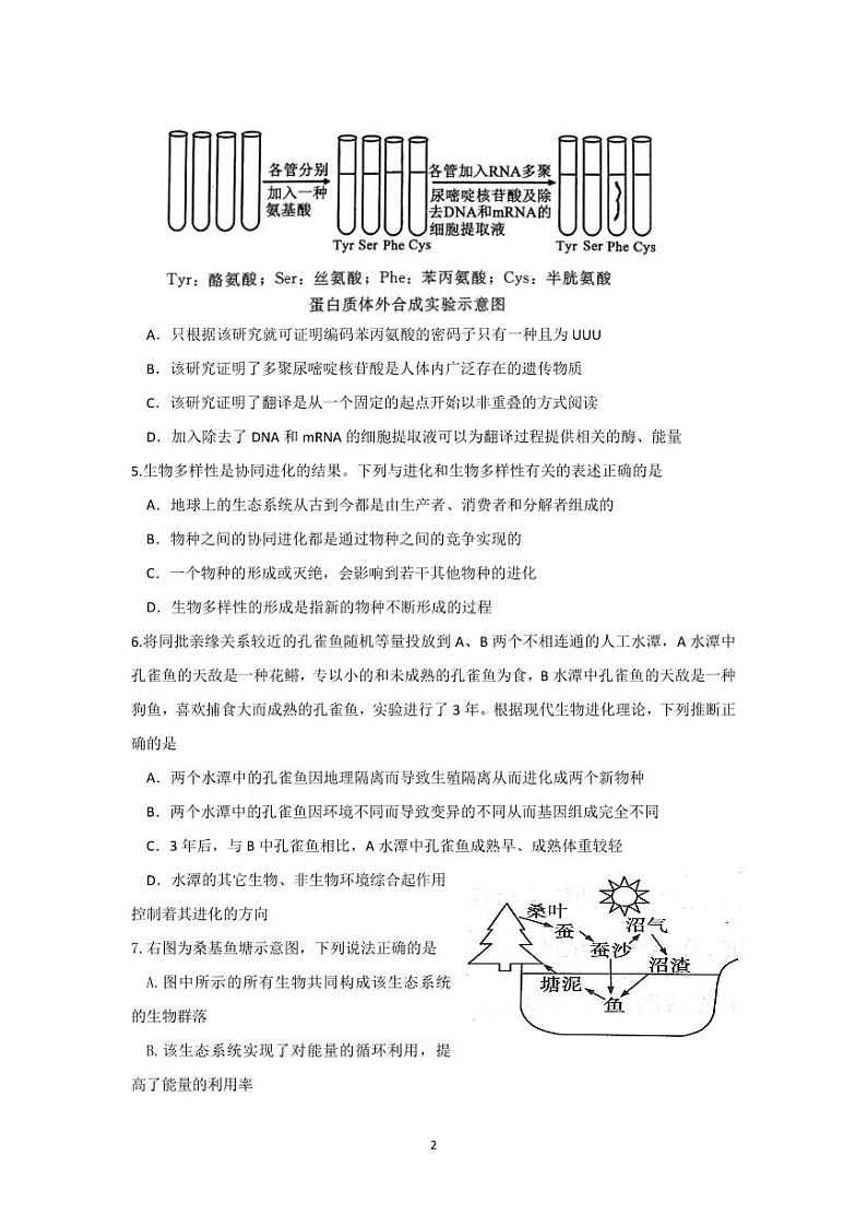 广东省惠州市2023届高三第三次调研考试生物试卷+答案02