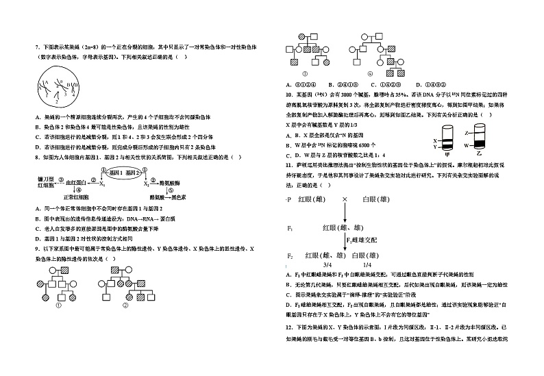 河南省漯河高级中学2022-2023学年高一生物下学期第4次月考生物试题02