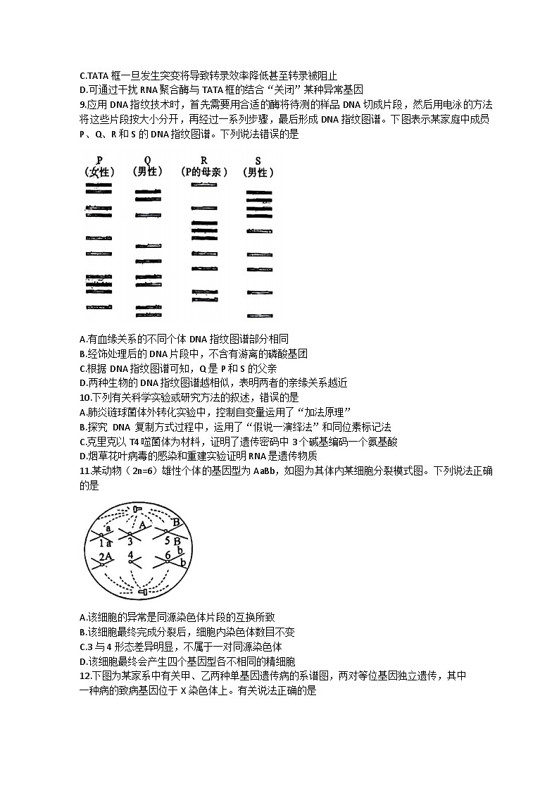 2022滨州高一下学期期末考试生物试题含答案03