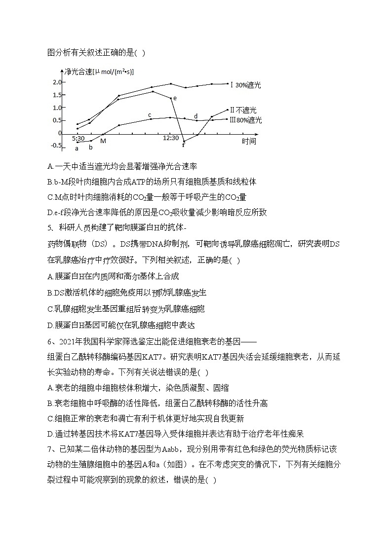 浙江省临海、新昌两地2023届高三下学期三模生物试卷（含答案）第2页