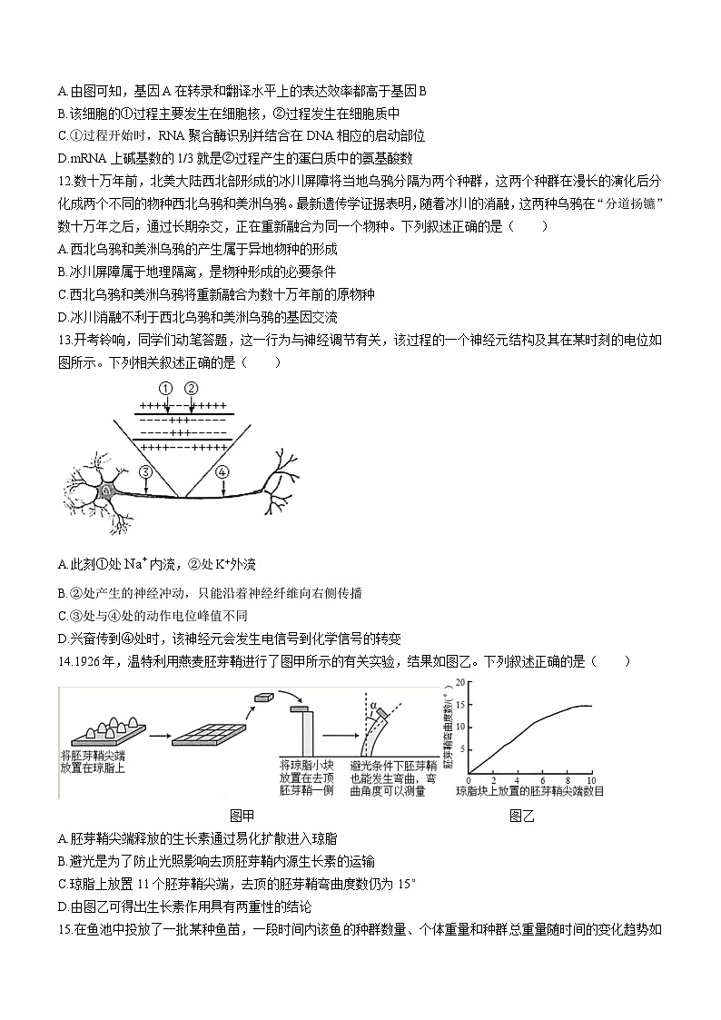 浙江省温州市十校联合体2022-2023高二下学期期末联考生物试卷+答案03
