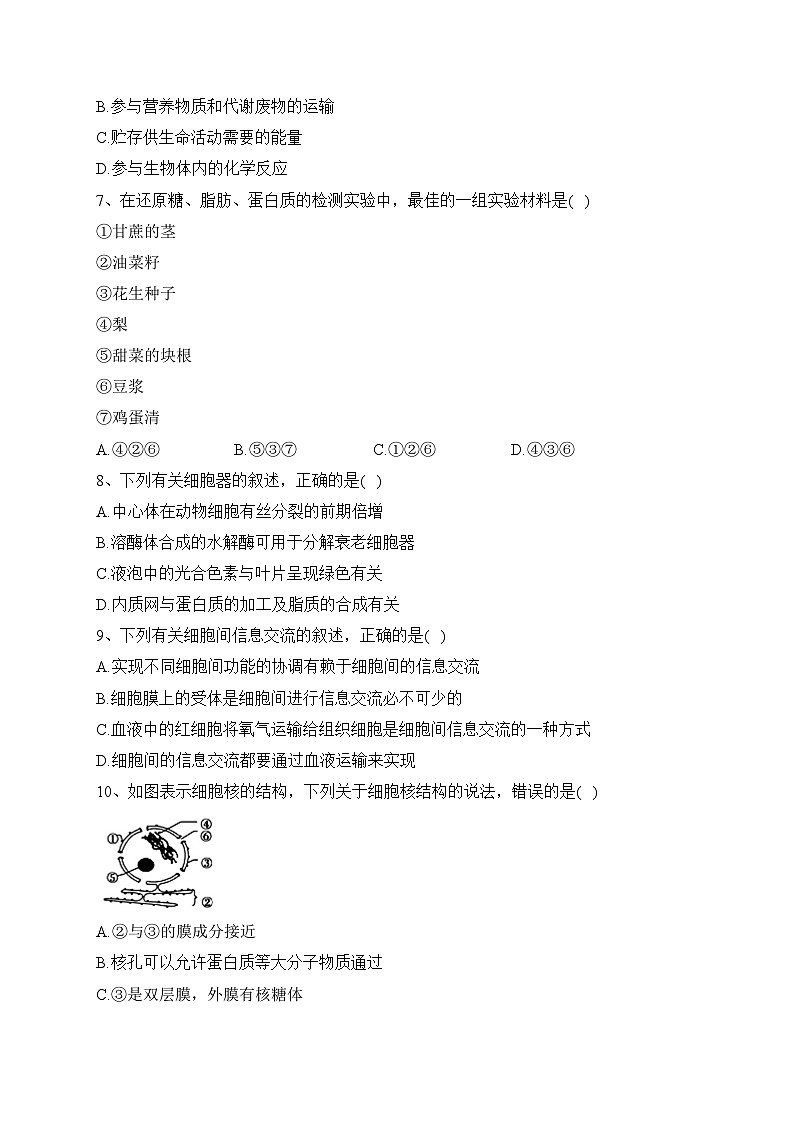 新疆乌鲁木齐市名校2021-2022学年高一下学期期末考试生物试卷（含答案）02
