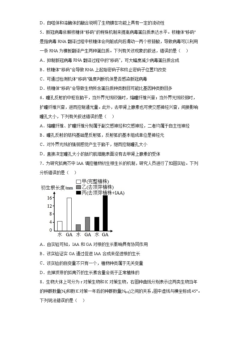 2023届广东省梅州市大埔县高三三模生物试题（含解析）02