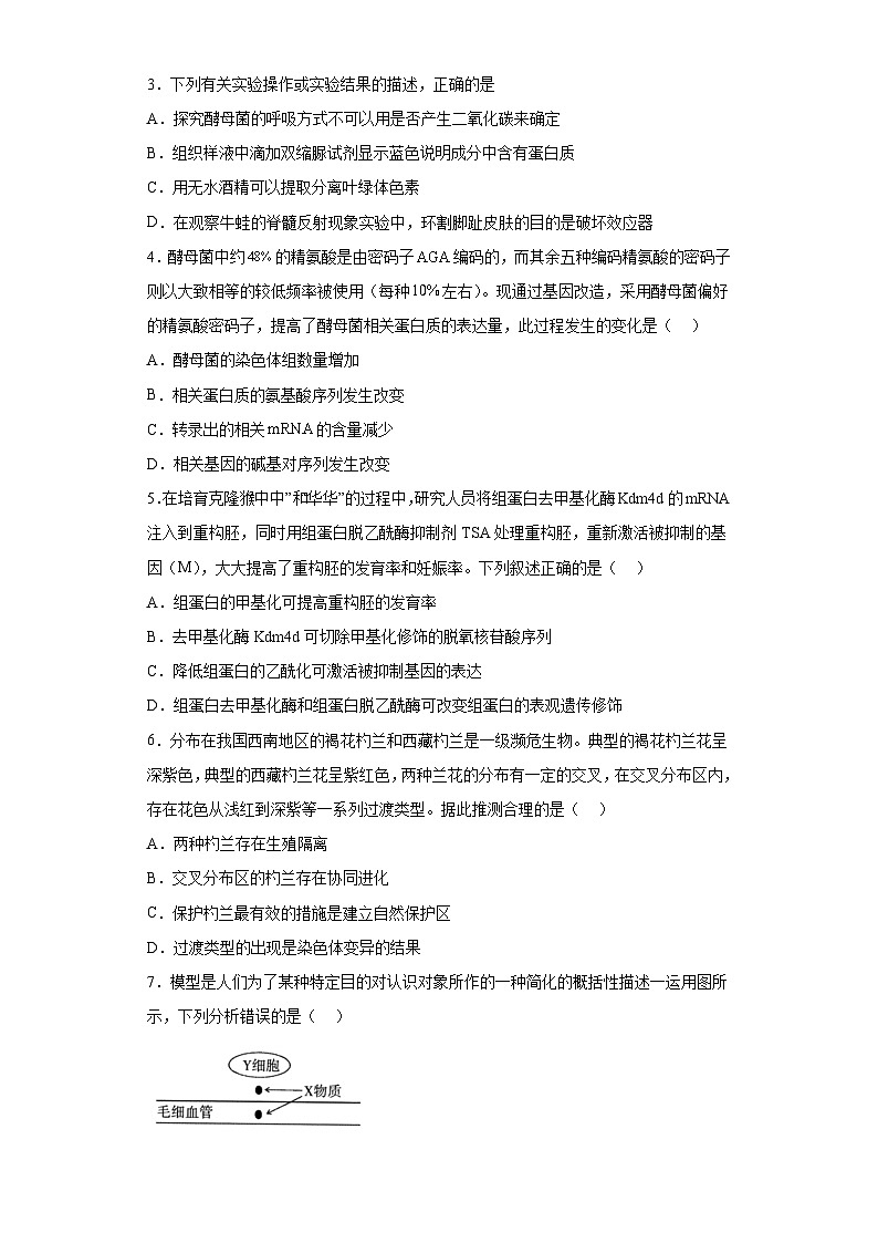 2023届广东省深圳市高级中学高三下学期模拟预测生物试题（含解析）第2页