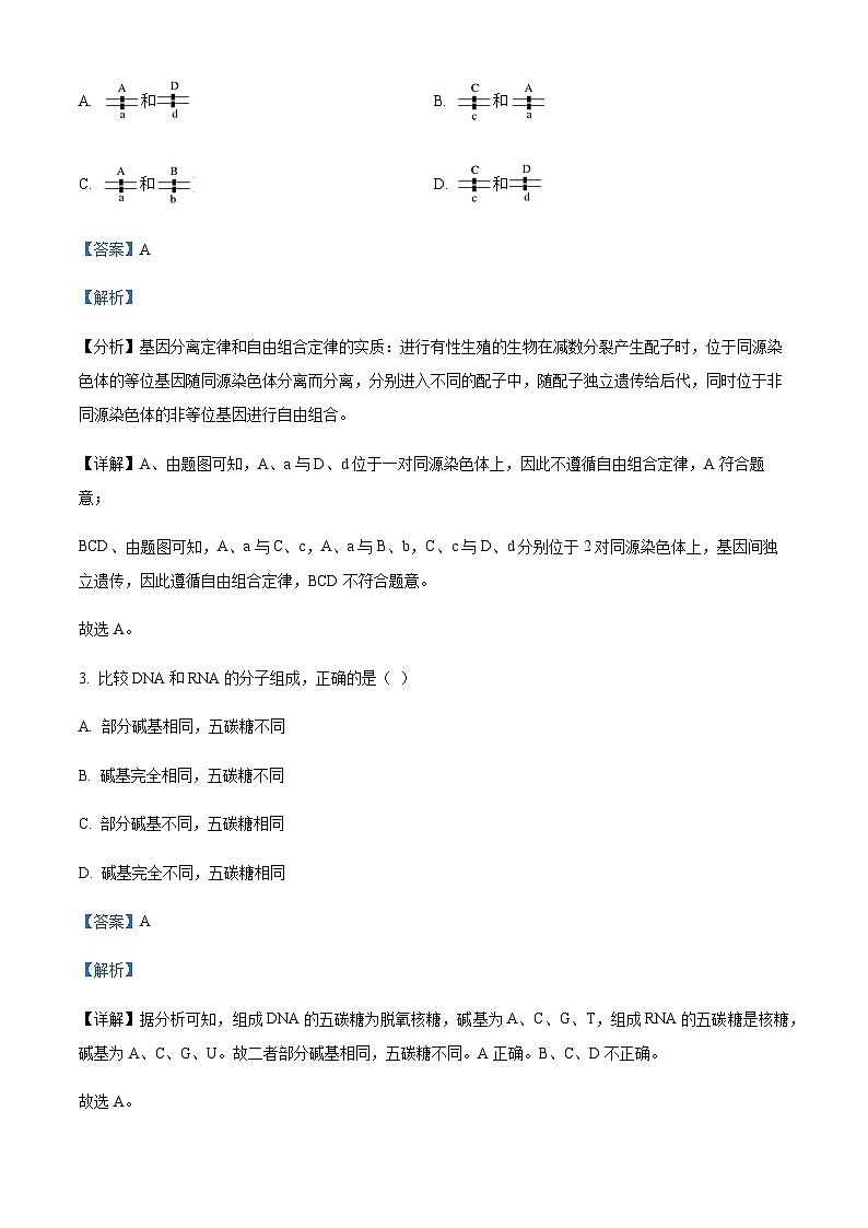 天津市南开区 2022-2023学年高一下学期期末阶段性质量检测生物试题02