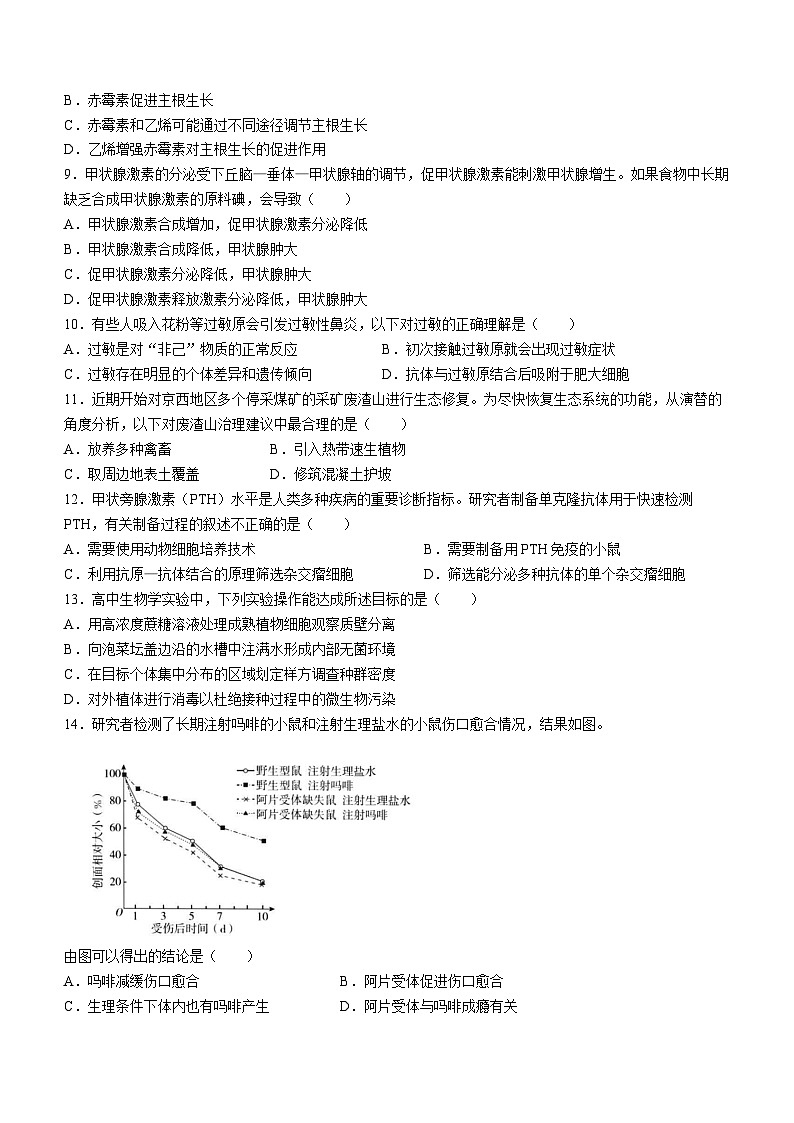 2023年新高考北京卷生物高考真题文档版（无答案）03