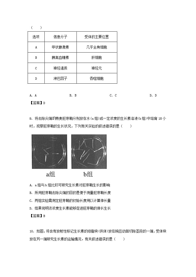2019-2020年北京市东城区高二生物上学期期末试题及答案第3页