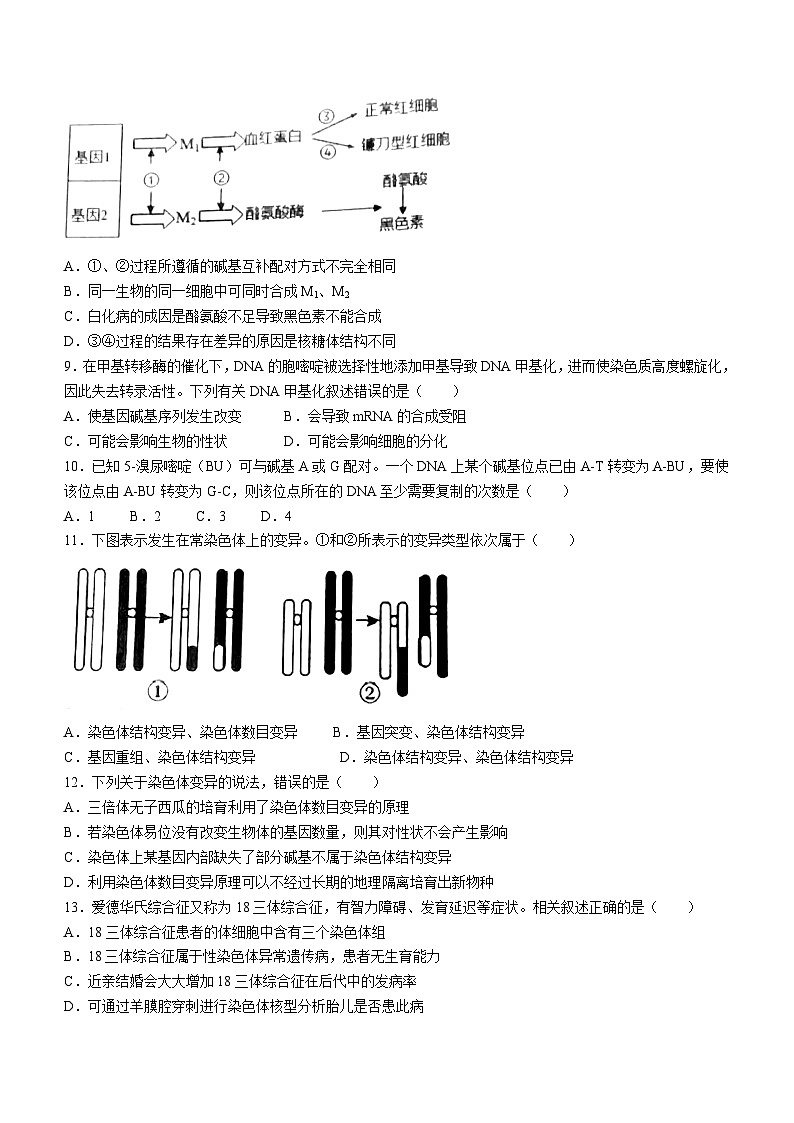 江苏省徐州市2022-2023高一下学期期末生物试题(无答案)03