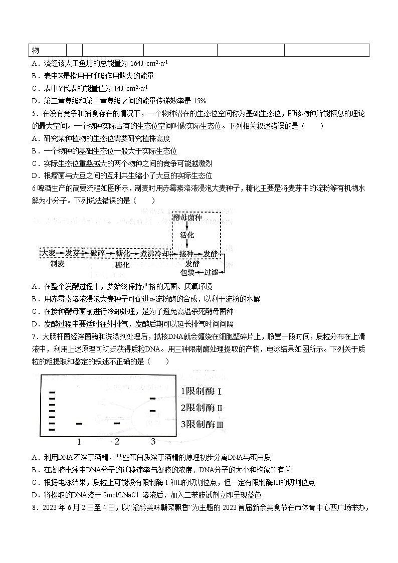 江西省新余市2022-2023学年高二下学期期末生物试题02