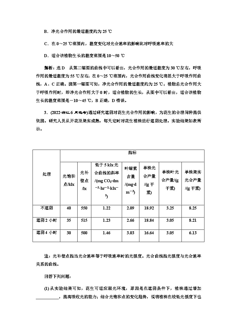 2024届人教版高考生物一轮复习细胞呼吸和光合作用的影响因素学案第2页