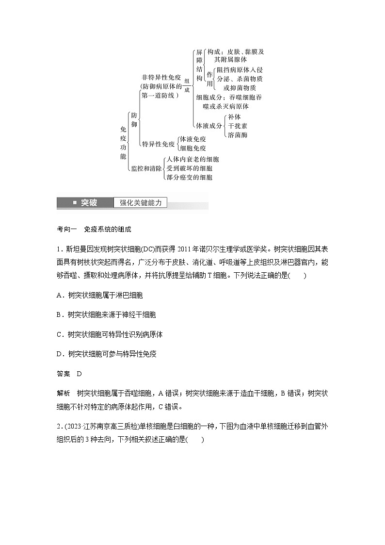 2024届苏教版高考生物一轮复习人体的免疫应答学案02