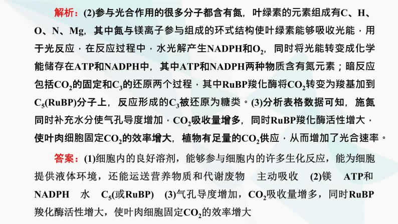 人教版2024届高考生物一轮复习细胞中的物质在生命活动中的相互关系课件07