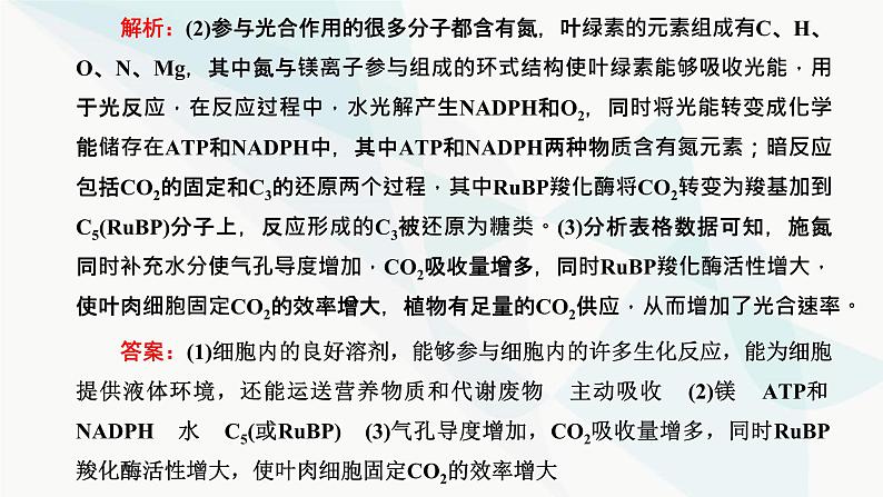 人教版2024届高考生物一轮复习细胞中的物质在生命活动中的相互关系课件第7页