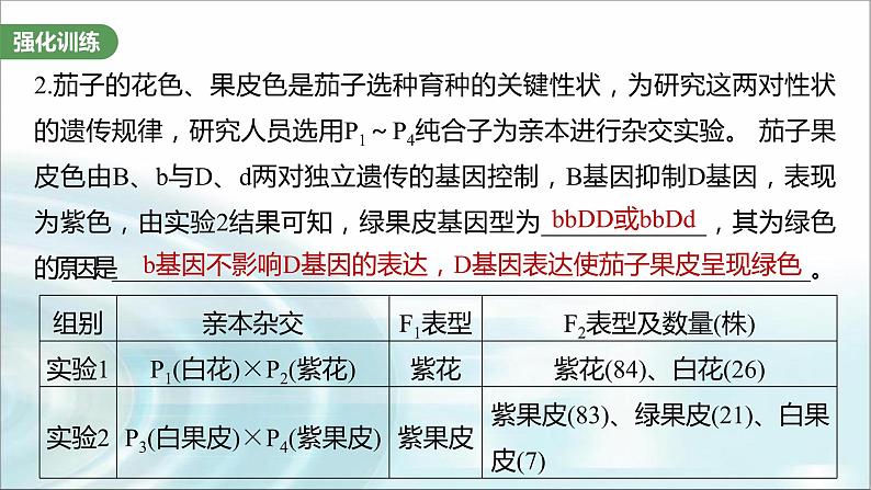 苏教版2024届高考生物一轮复习（三）遗传实验中相关推理分析课件第6页