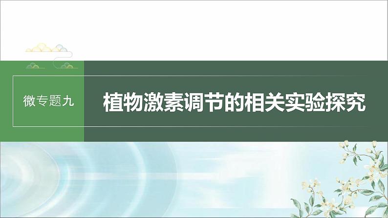 苏教版2024届高考生物一轮复习微专题九植物激素调节的相关实验探究课件01