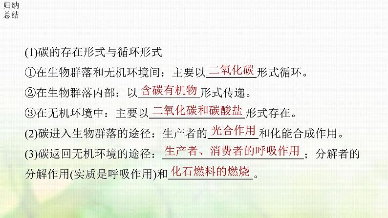 苏教版2024届高考生物一轮复习生态系统的物质循环和信息传递课件07