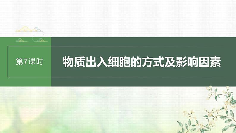 苏教版2024届高考生物一轮复习物质出入细胞的方式及影响因素课件第1页