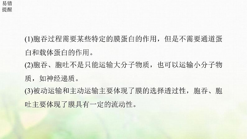 苏教版2024届高考生物一轮复习物质出入细胞的方式及影响因素课件第5页