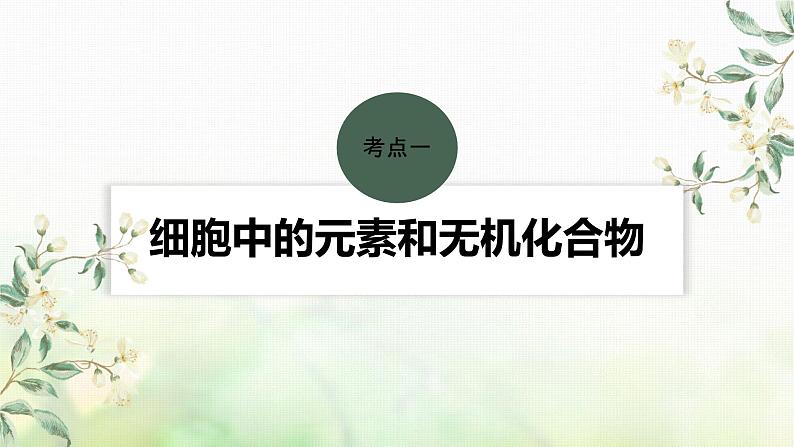 苏教版2024届高考生物一轮复习细胞中的无机物、糖类和脂质课件第4页