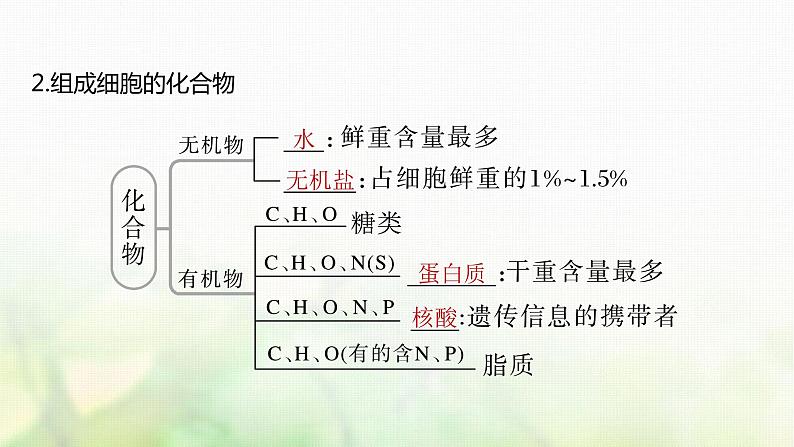 苏教版2024届高考生物一轮复习细胞中的无机物、糖类和脂质课件第7页