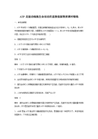 2024届苏教版高考生物一轮复习ATP是驱动细胞生命活动的直接能源物质作业含答案