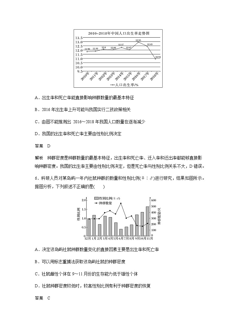 2024届苏教版高考生物一轮复习种群的特征作业含答案第3页