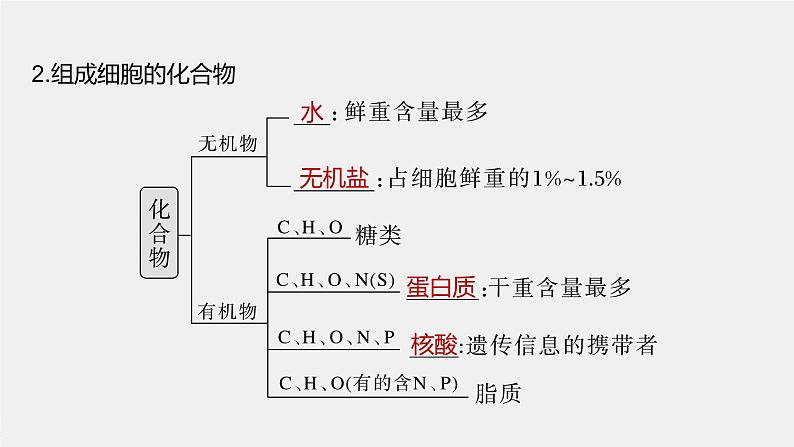 2024年高考生物一轮复习（新人教版） 第1单元　第2课时　细胞中的无机物、糖类和脂质 练习课件06