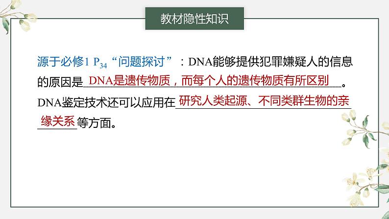 2024年高考生物一轮复习（新人教版） 第1单元　第4课时　核酸是遗传信息的携带者、有机物的鉴定 练习课件08