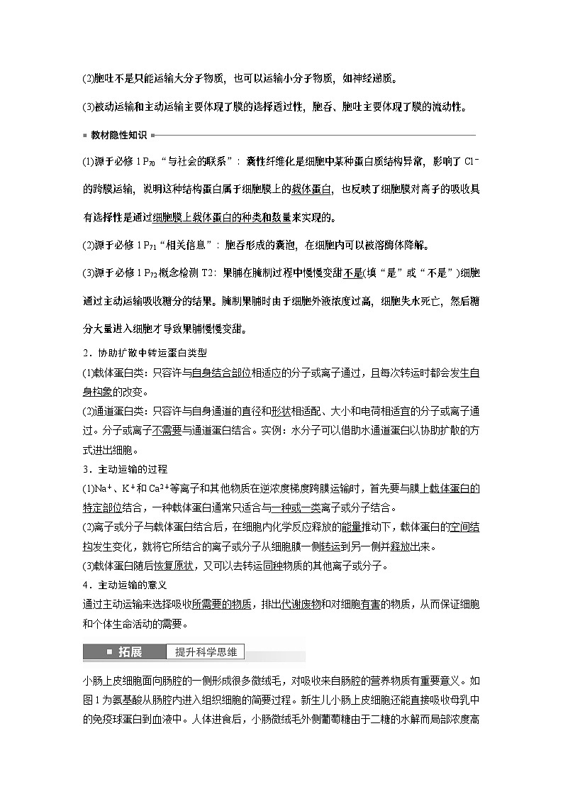 2024年高考生物一轮复习（新人教版） 第2单元　第5课时　物质出入细胞的方式及影响因素 练习课件02