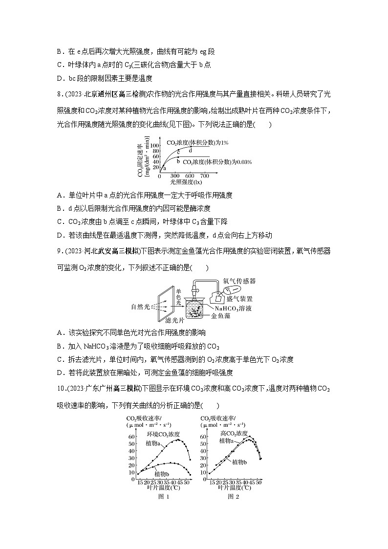 2024年高考生物一轮复习（新人教版） 第3单元　第6课时　光合作用的影响因素及其应用 练习课件03
