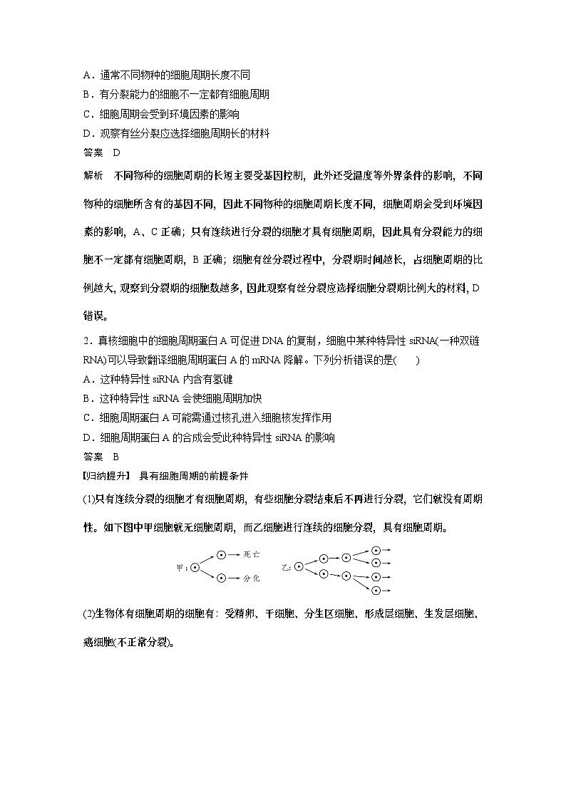 2024年高考生物一轮复习（新人教版） 第4单元　第1课时　细胞的增殖第3页