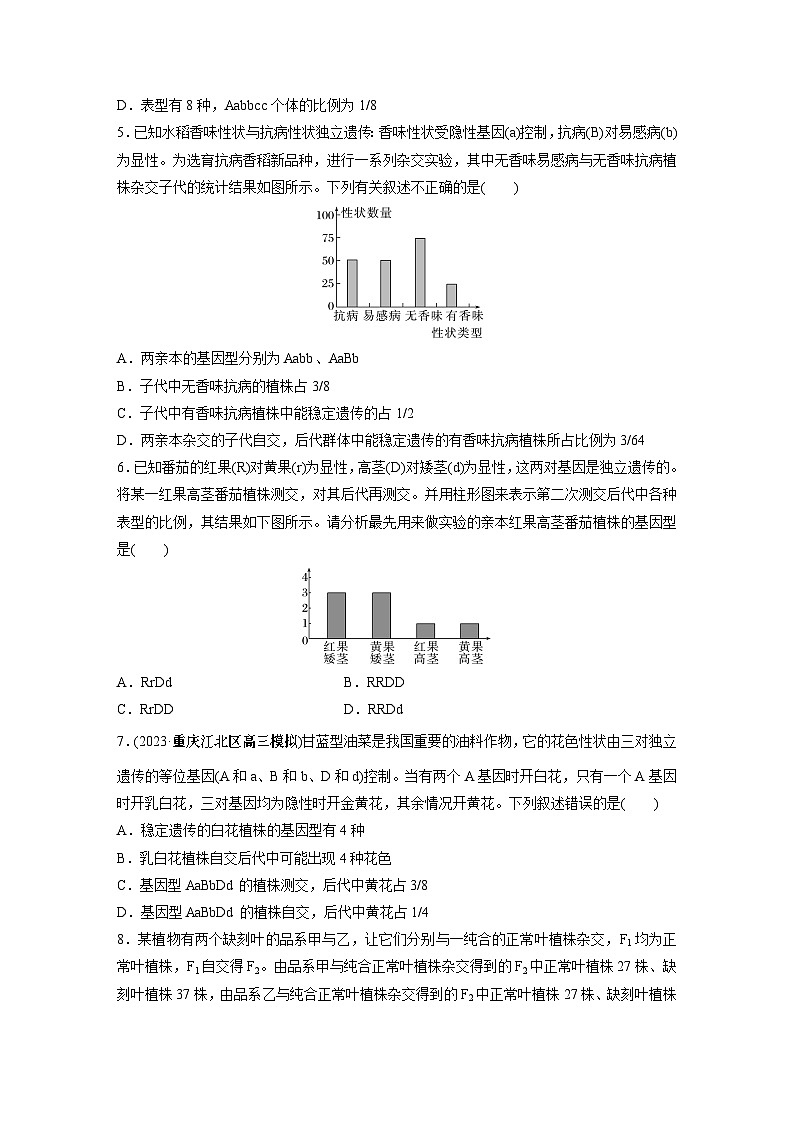 2024年高考生物一轮复习（新人教版） 第5单元　第5课时　基因自由组合定律基础题型突破02