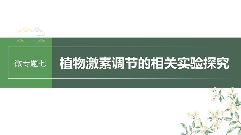 2024年高考生物一轮复习（新人教版） 第8单元　微专题七　植物激素调节的相关实验探究01