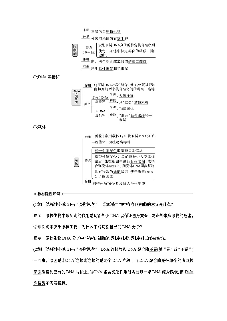 2024年高考生物一轮复习（新人教版） 第10单元　第6课时　基因工程的基本工具和基本操作程序 练习课件02